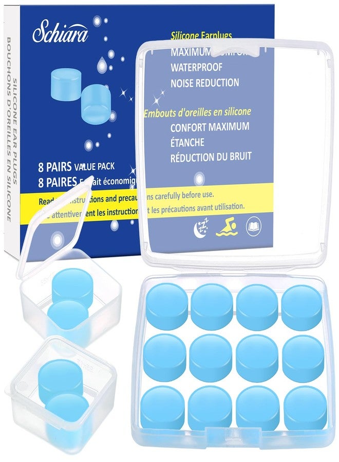 Schiara Ear Plugs for Sleeping, 16 Moldable Noise Cancelling Silicone Earplugs for Swimming, Snoring, Sleep and Studying, Blue - Image 1